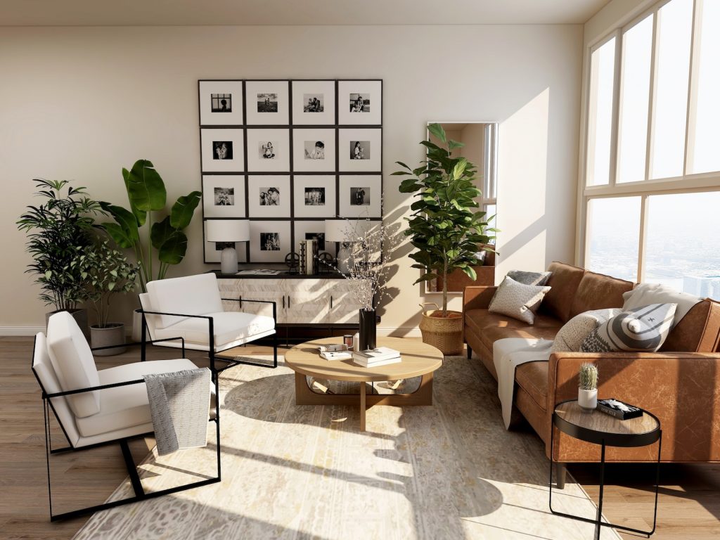 How to create a modern living room with indoor plants