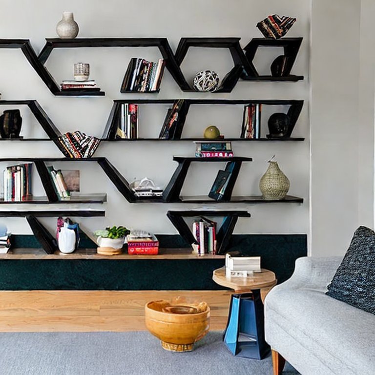 Artistic floating bookshelves