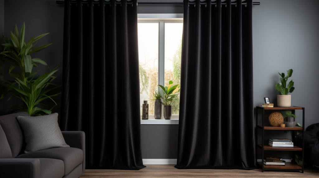 Black Velvet Curtains with Grommet Top