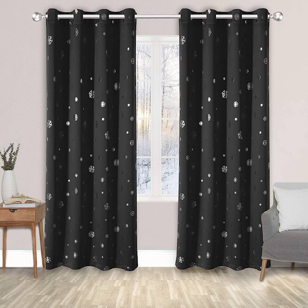 Black Velvet Curtains with Metallic Accents