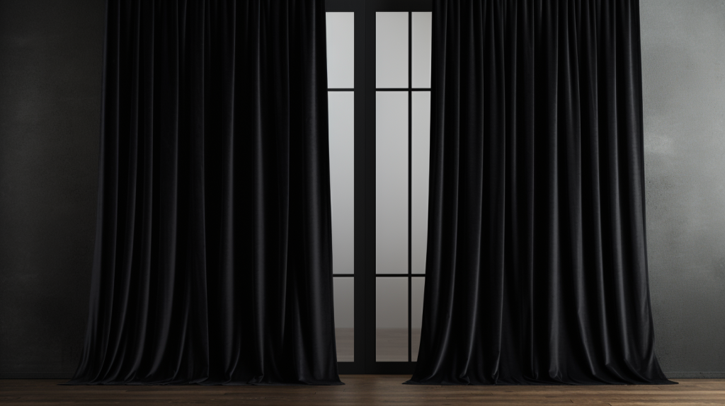 Black Velvet Curtains with Rod Pocket