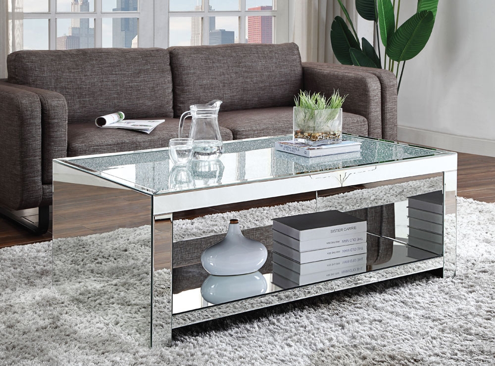 Do mirrored coffee tables enhance the sense of space in a room