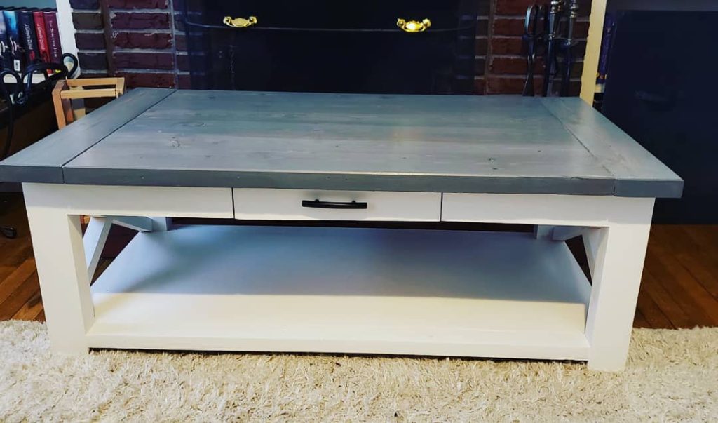 Farmhouse-Inspired Coffee Table with Drawers
