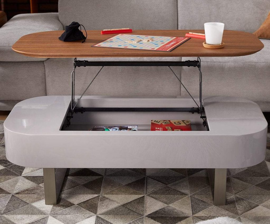 Scandinavian-Inspired Coffee Table with Multiple Storage Compartments