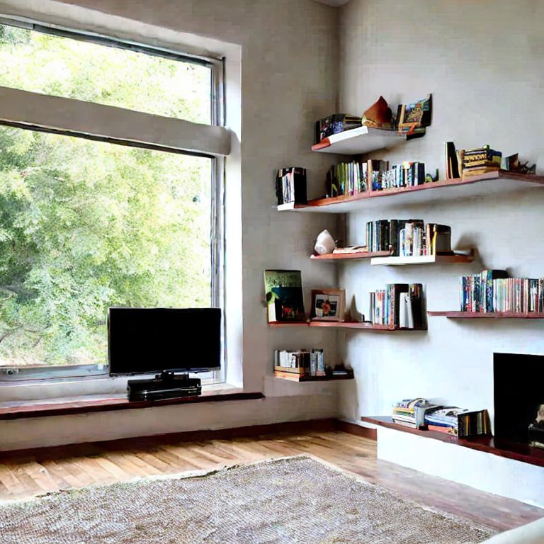 corner floating bookshelves